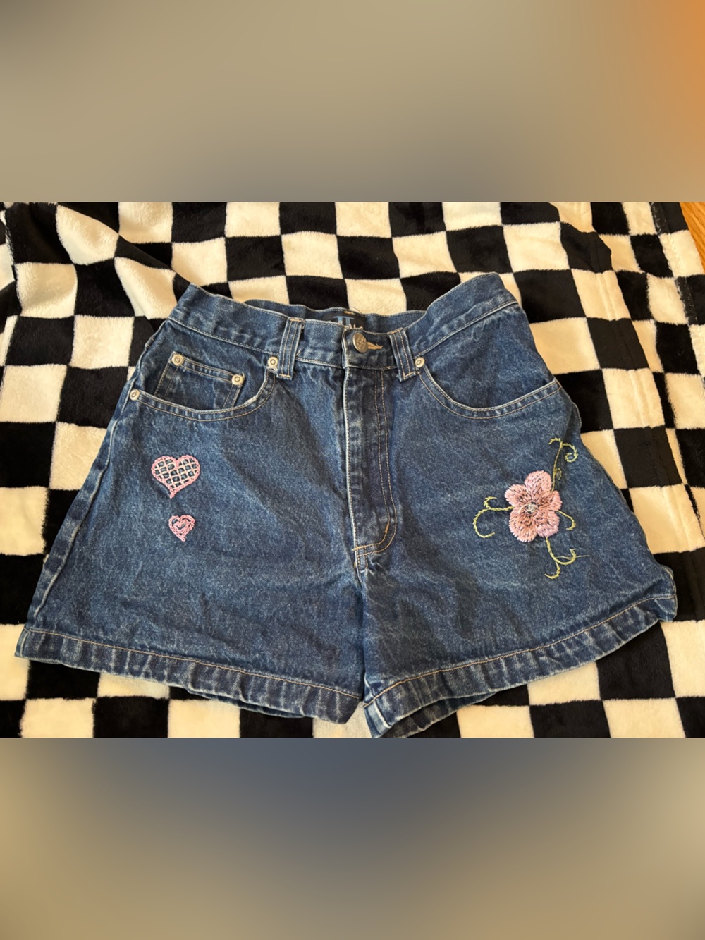 Girls size 14 denim embroidered shorts
